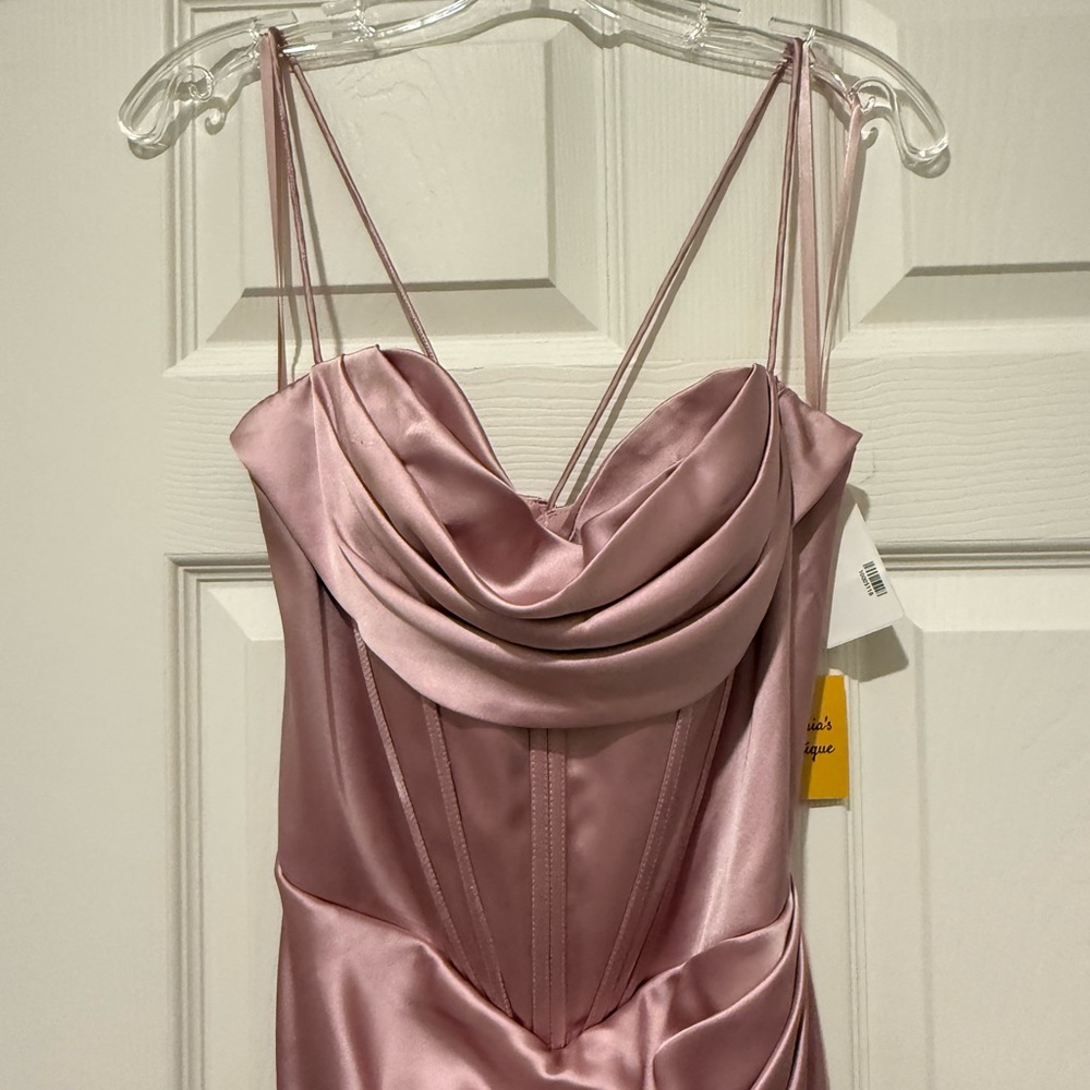 Elegant Pink Satin Dress